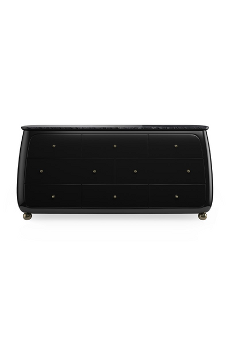   Black 8-Drawer Curved Dresser | Oroa.com