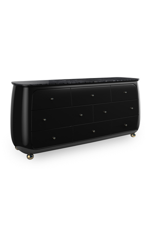   Black 8-Drawer Curved Dresser | Oroa.com