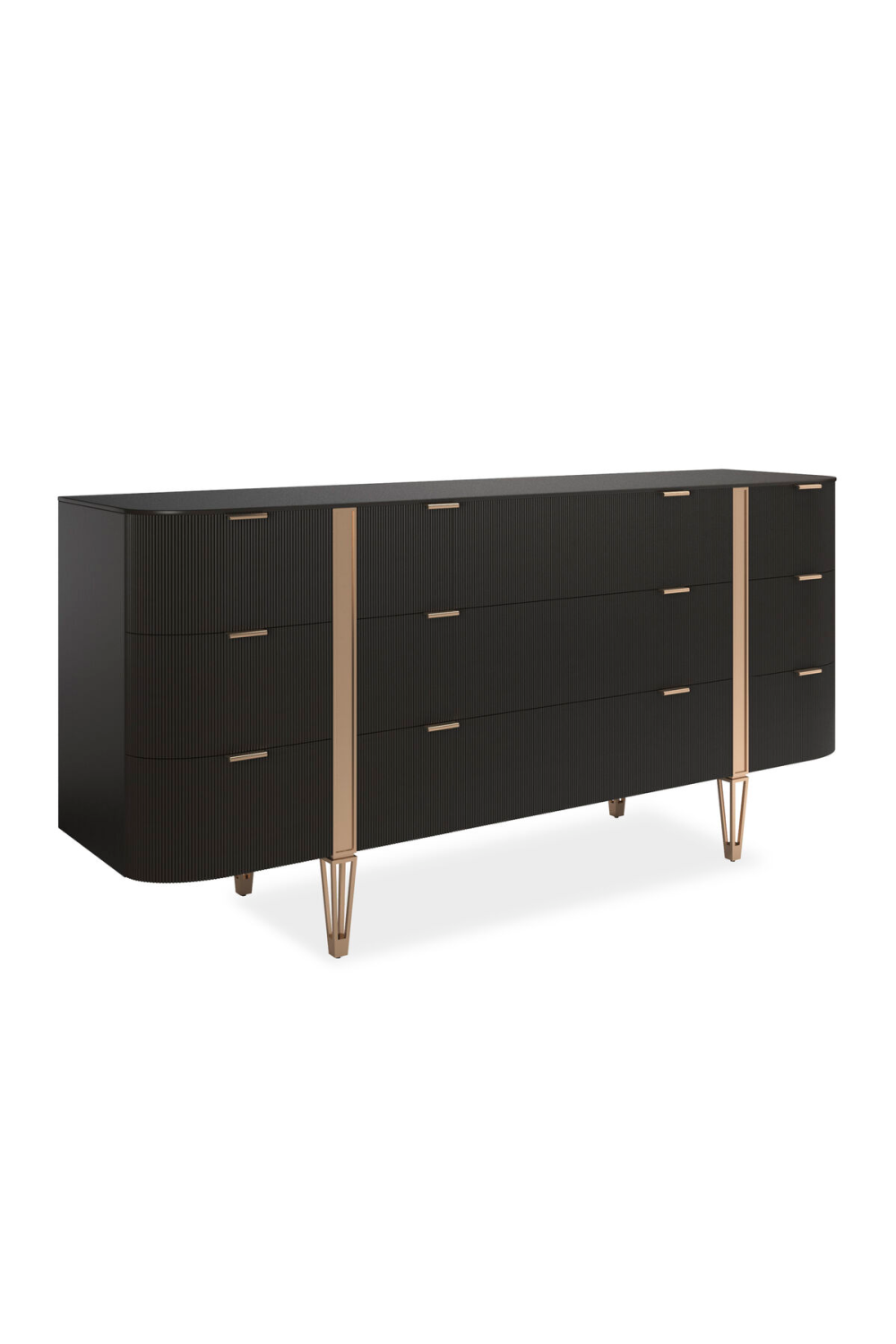   Dark Brown Reeded Dresser | Oroa.com
