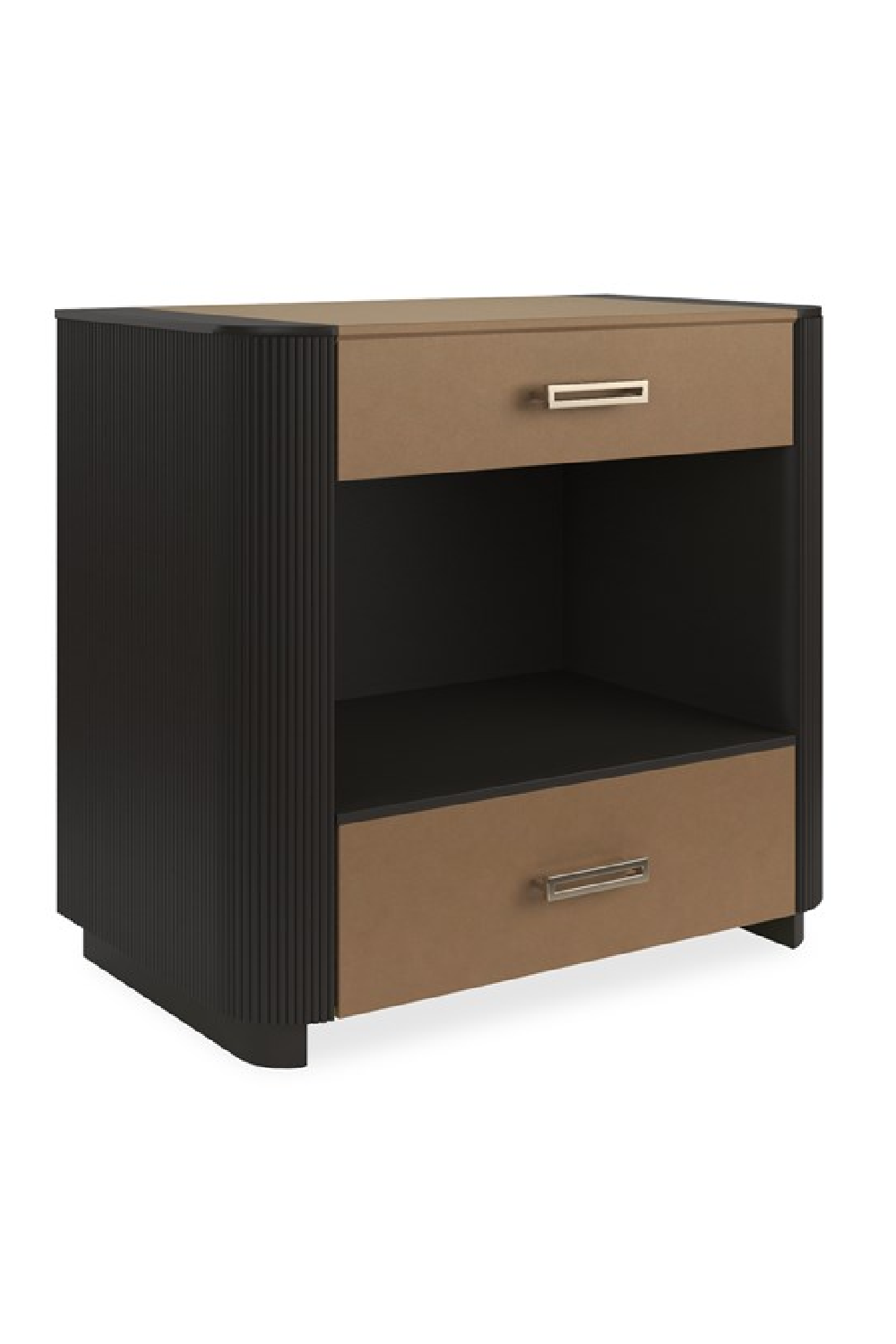   Fluted Sides 2-Drawer Nightstand L | Oroa.com