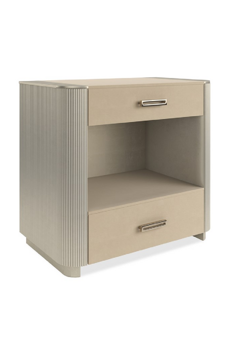   Fluted Sides 2-Drawer Nightstand L | Oroa.com