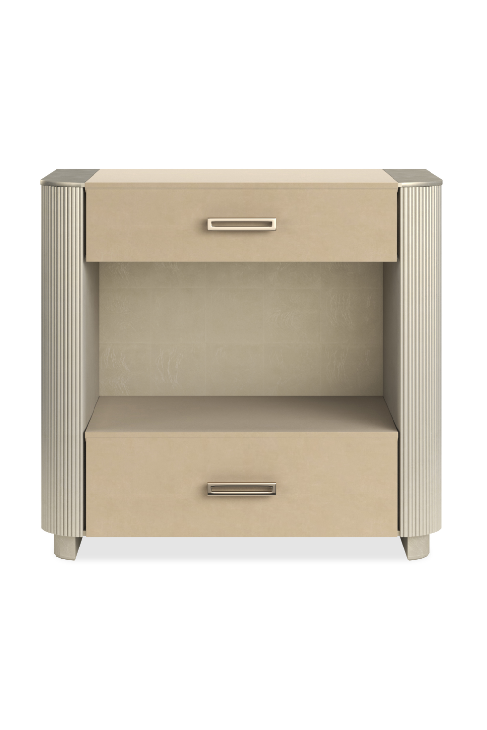   Fluted Sides 2-Drawer Nightstand L | Oroa.com