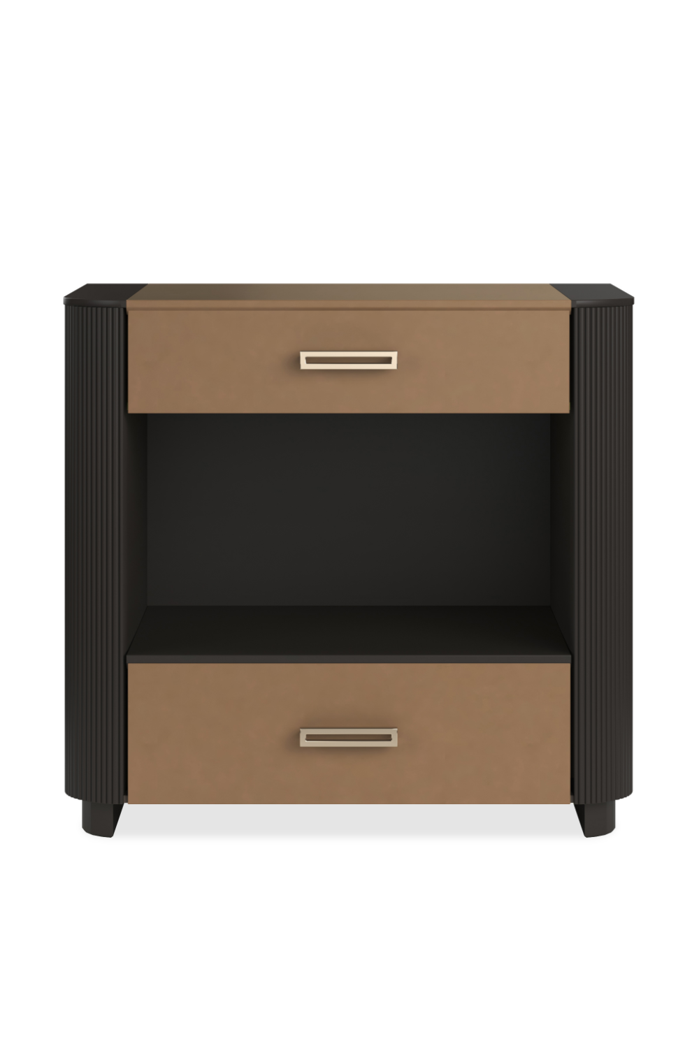   Fluted Sides 2-Drawer Nightstand L | Oroa.com