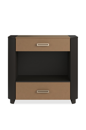   Fluted Sides 2-Drawer Nightstand L | Oroa.com