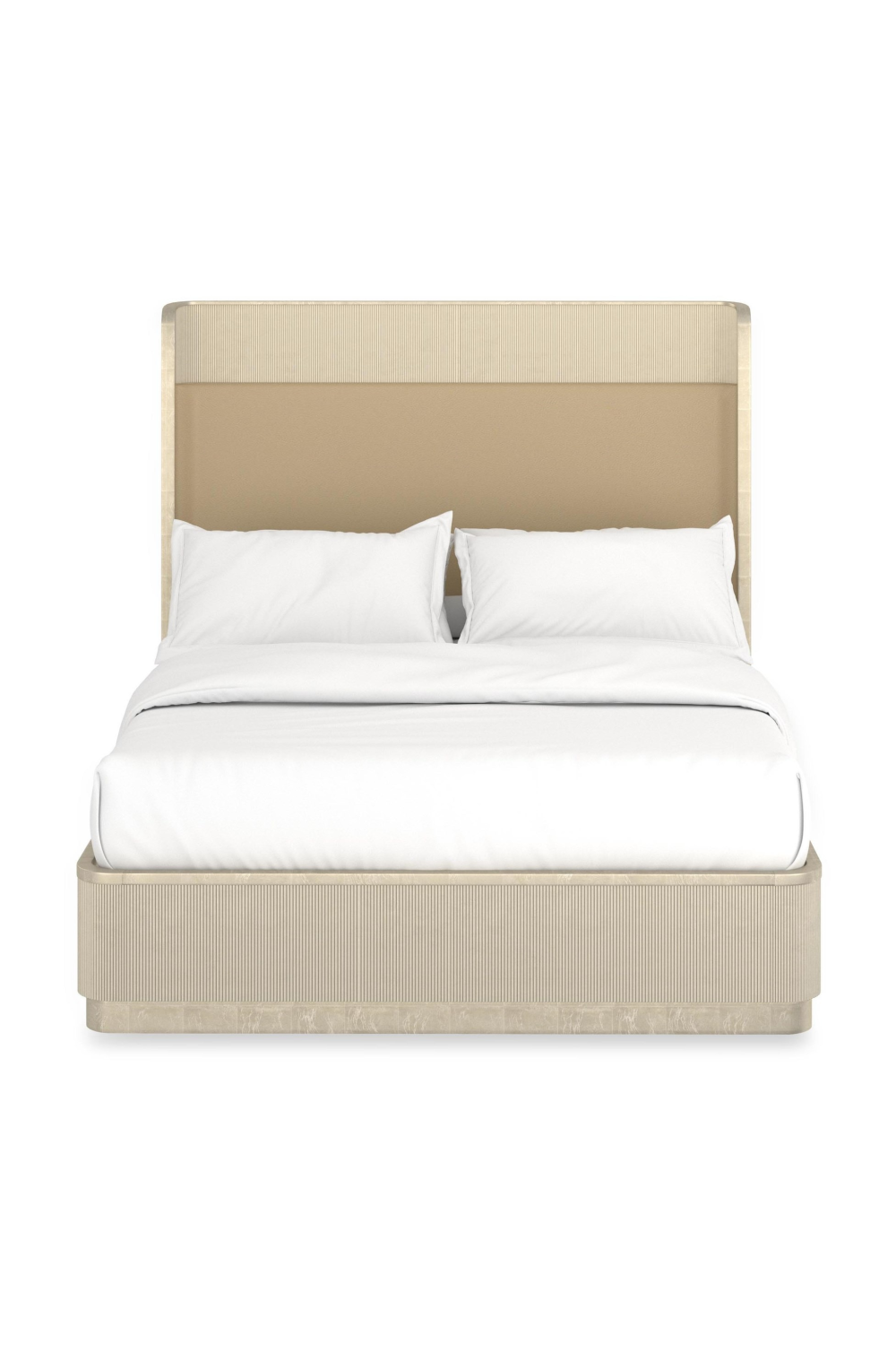   Gold Trim Reeded Queen Bed | Oroa.com
