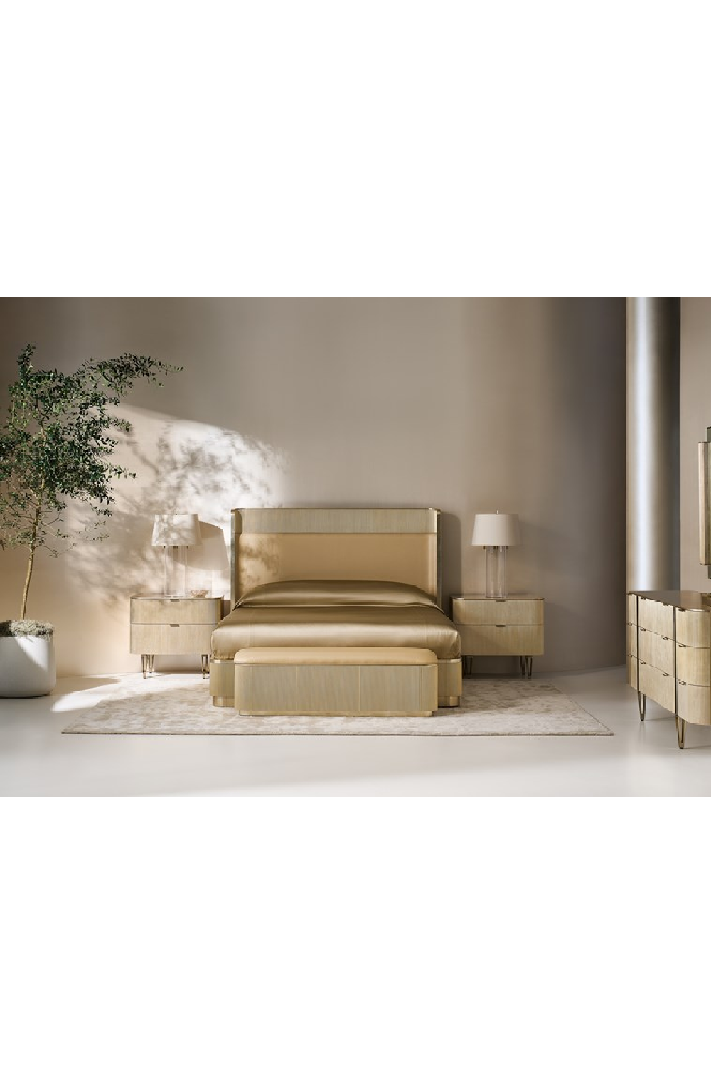   Reeded Headboard King Bed | Oroa.com