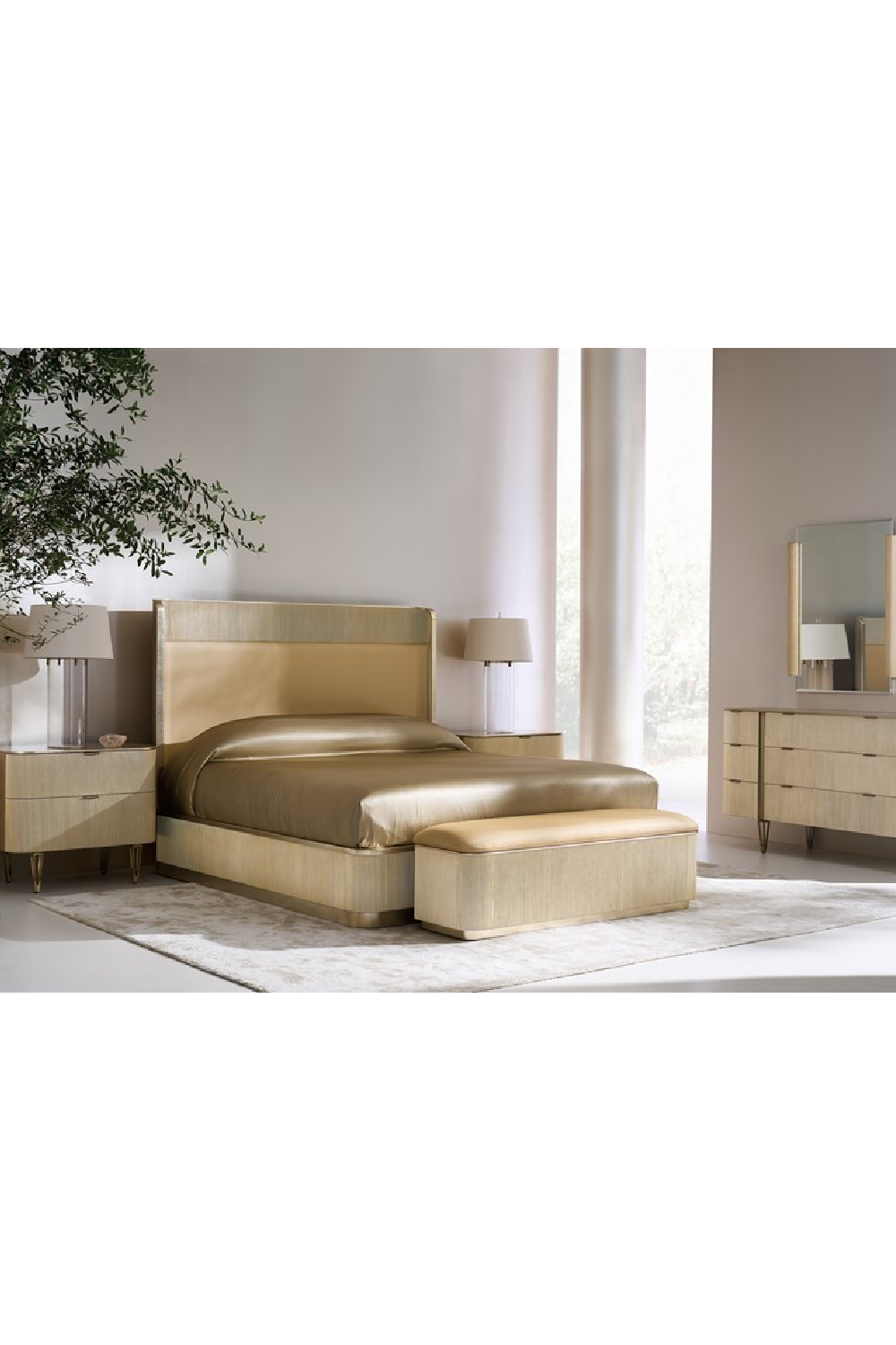   Reeded Headboard King Bed | Oroa.com
