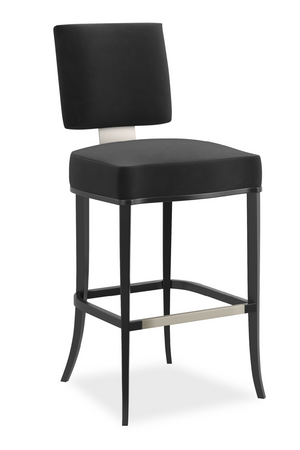   Black Square-Back Bar Stool | Oroa.com