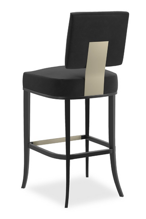   Black Square-Back Bar Stool | Oroa.com
