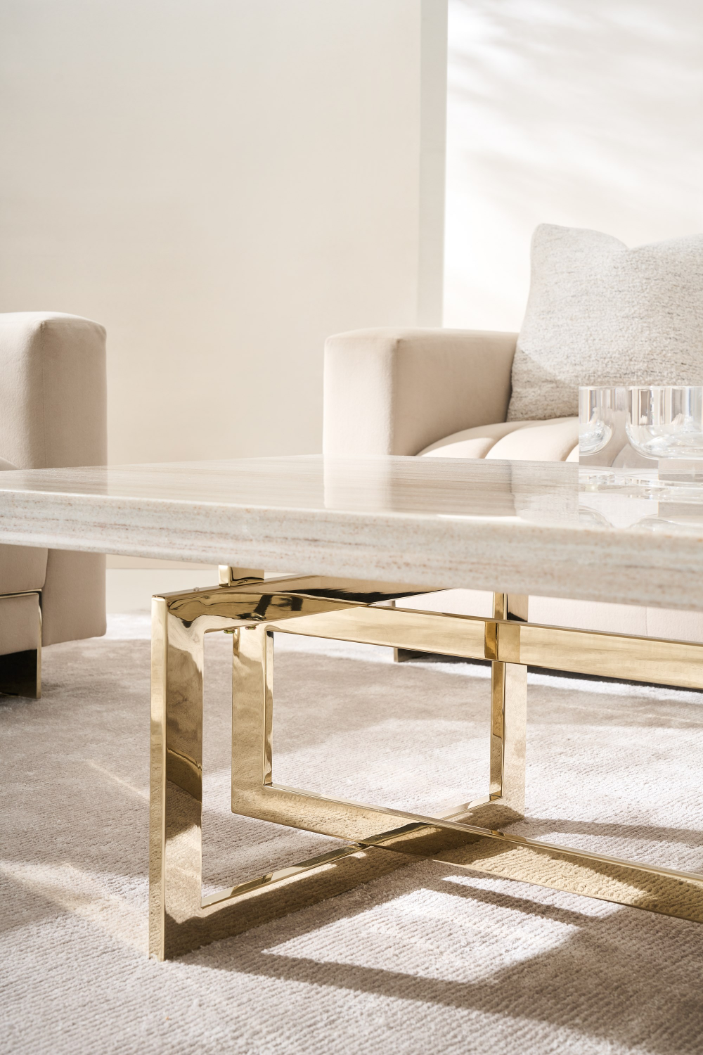   Geometrical Gold Base Coffee Table | Oroa.com