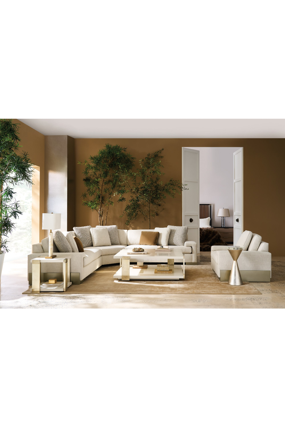   Gold Accent Square Coffee Table | Oroa.com