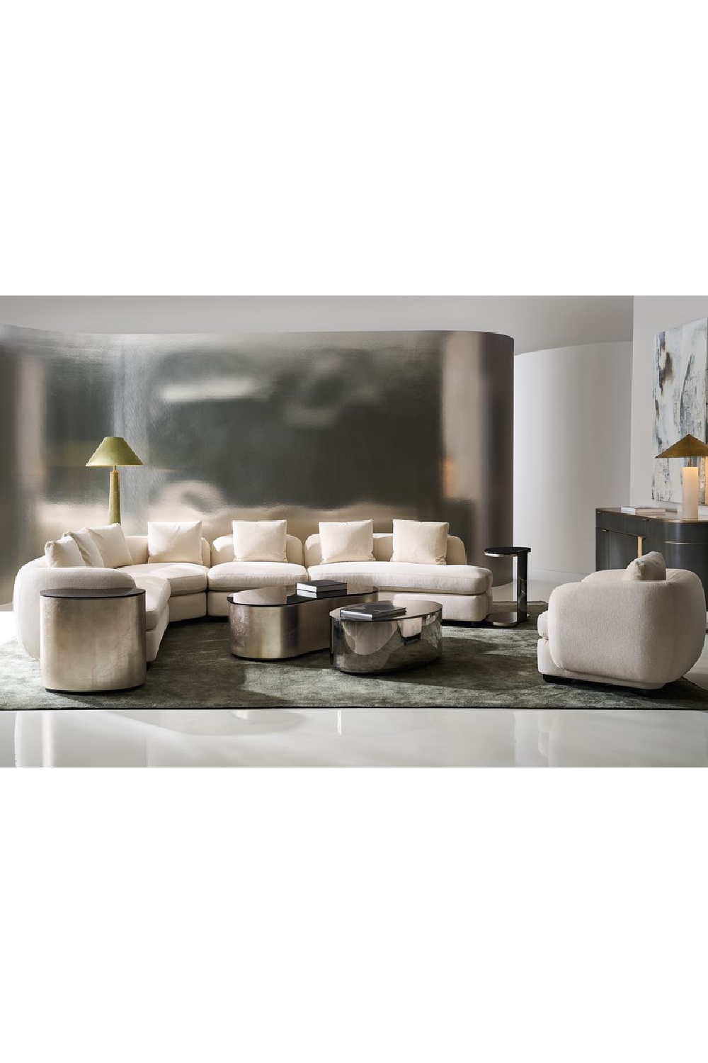   Bronze Glass Kidney Side Table | Oroa.com
