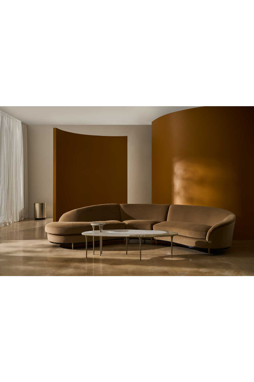   Taupe Silver End Table | Oroa.com