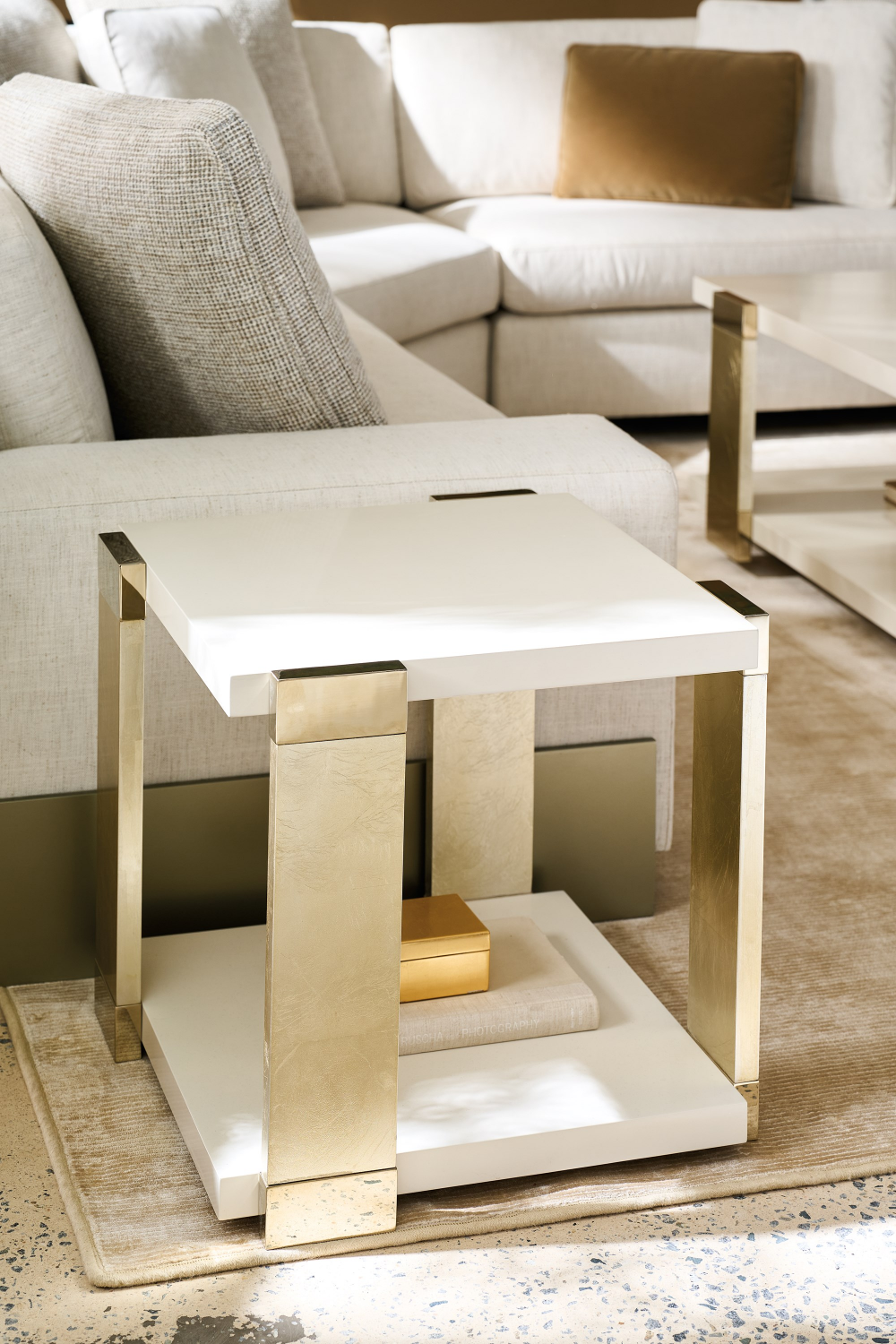   Gold Accent Square End Table | Oroa.com