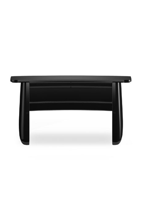   Black Glass 2-Drawer Desk | Oroa.com