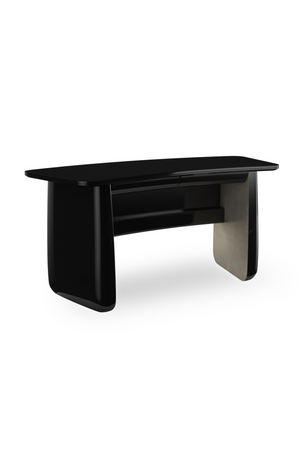   Black Glass 2-Drawer Desk | Oroa.com