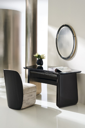   Black Glass 2-Drawer Desk | Oroa.com