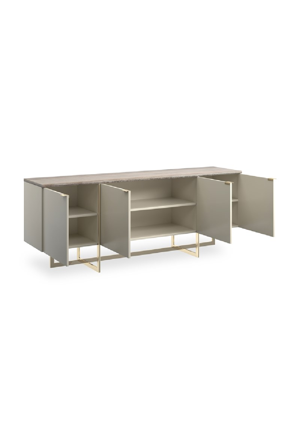   Cream 4-Door Media Unit | Oroa.com