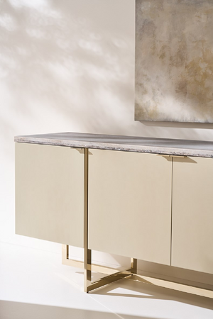   Cream 4-Door Media Unit | Oroa.com