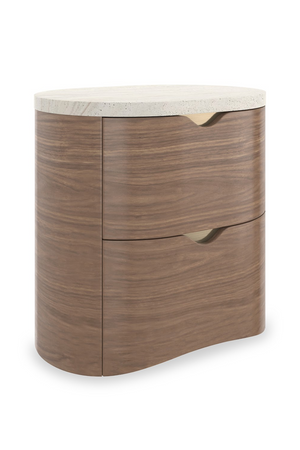   Travertine Top 2-Drawer Nightstand | Oroa.com