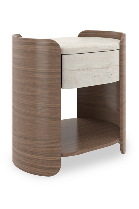  Travertine 1-Drawer Open Nightstand | Oroa.com