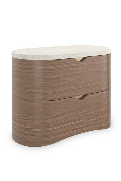   Travertine Top 2-Drawer Nightstand | Oroa.com