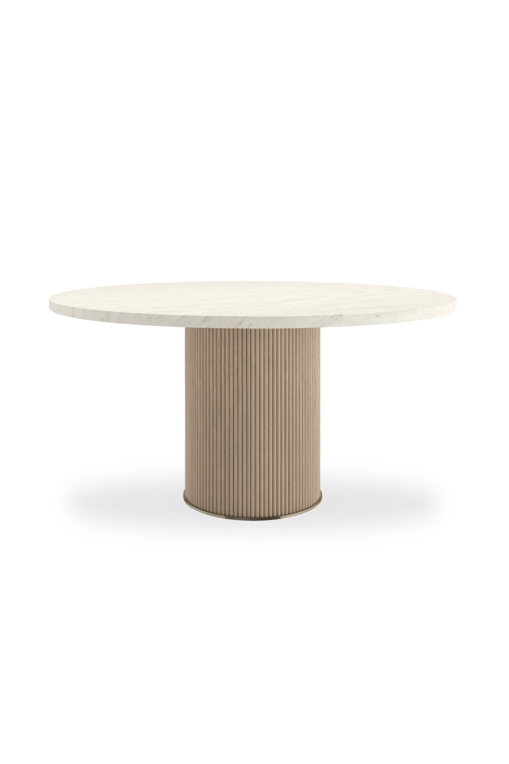   Round Cream Travertine Dining Table | Oroa.com