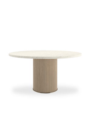   Round Cream Travertine Dining Table | Oroa.com