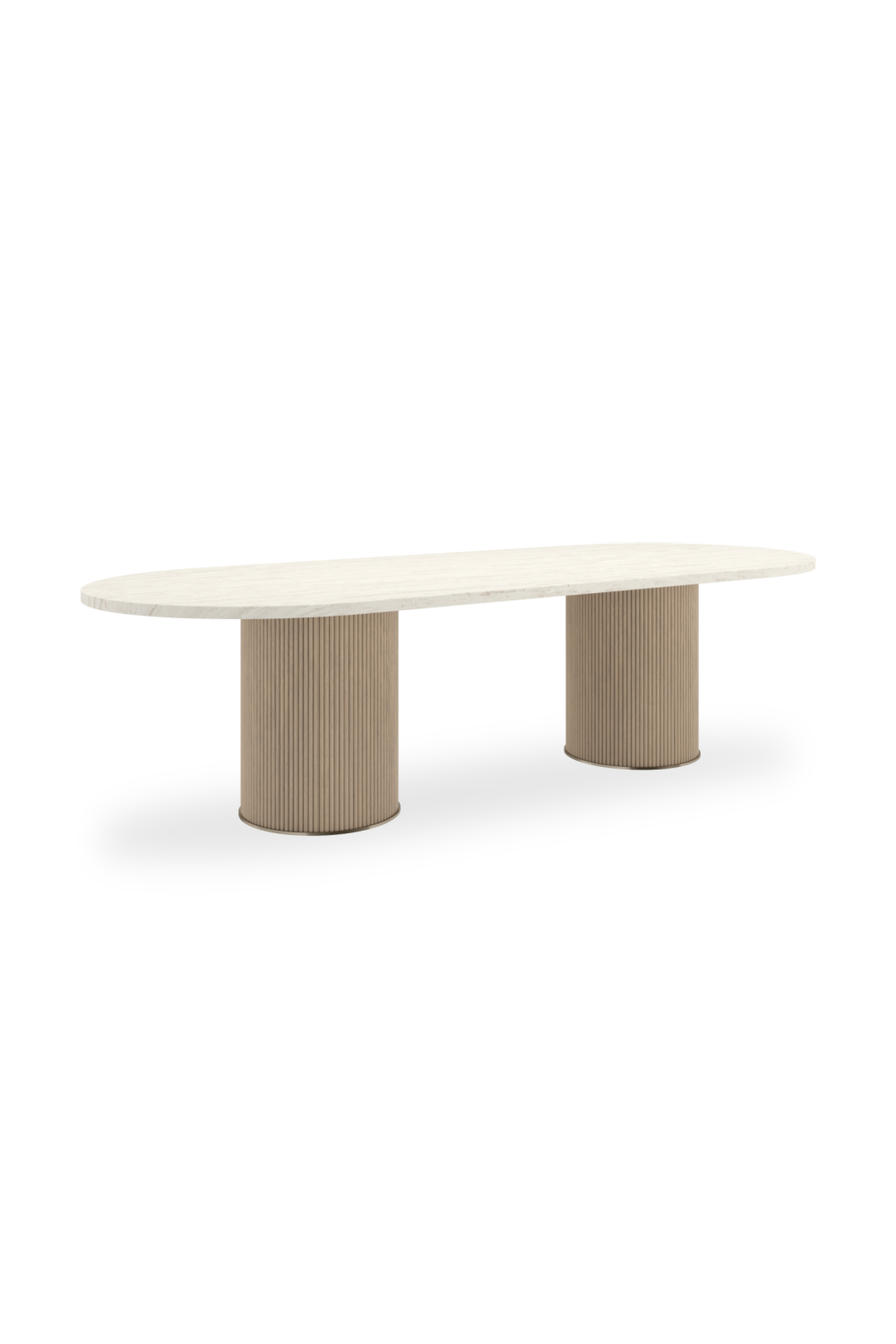   Oval Cream Travertine Dining Table | Oroa.com