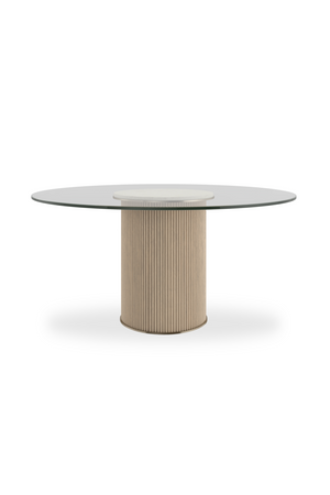   Clear Glass Round Dining Table | Oroa.com