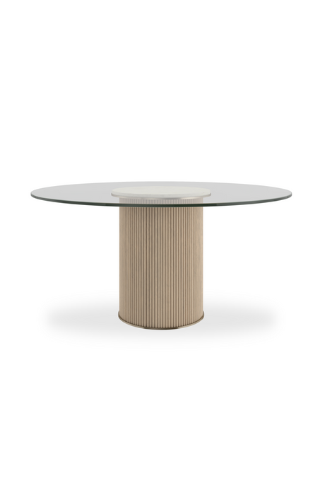   Clear Glass Round Dining Table | Oroa.com