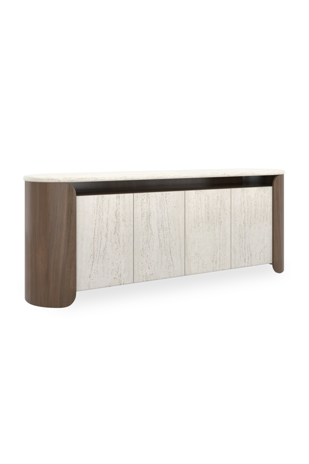   Travertine 4-Door Open Sideboard | Oroa.com