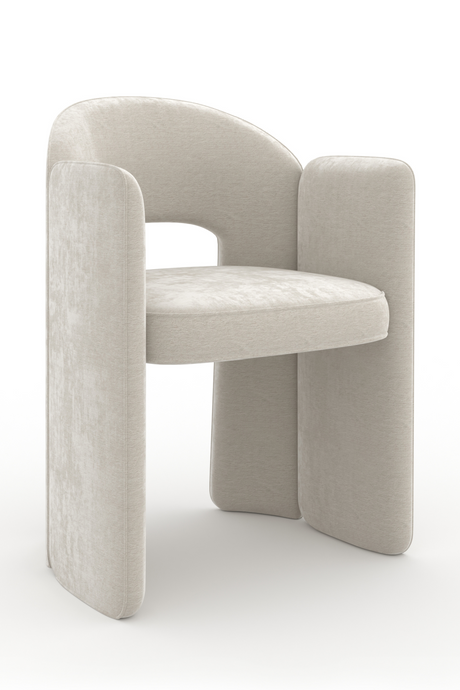   White Velvet Dining Armchair | Oroa.com
