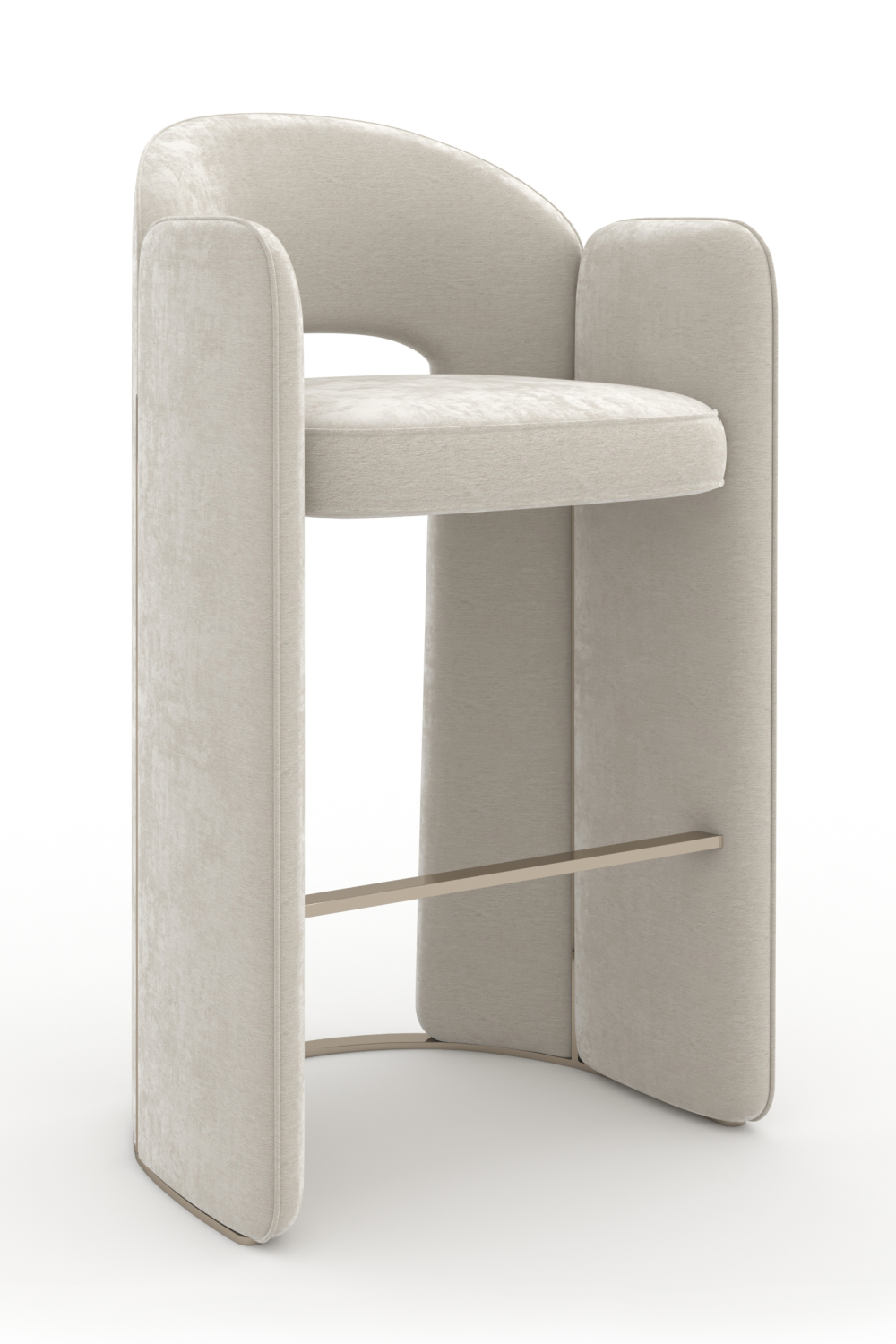   White Velvet Bar Stool | Oroa.com