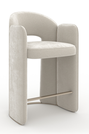   White Velvet Counter Stool | Oroa.com