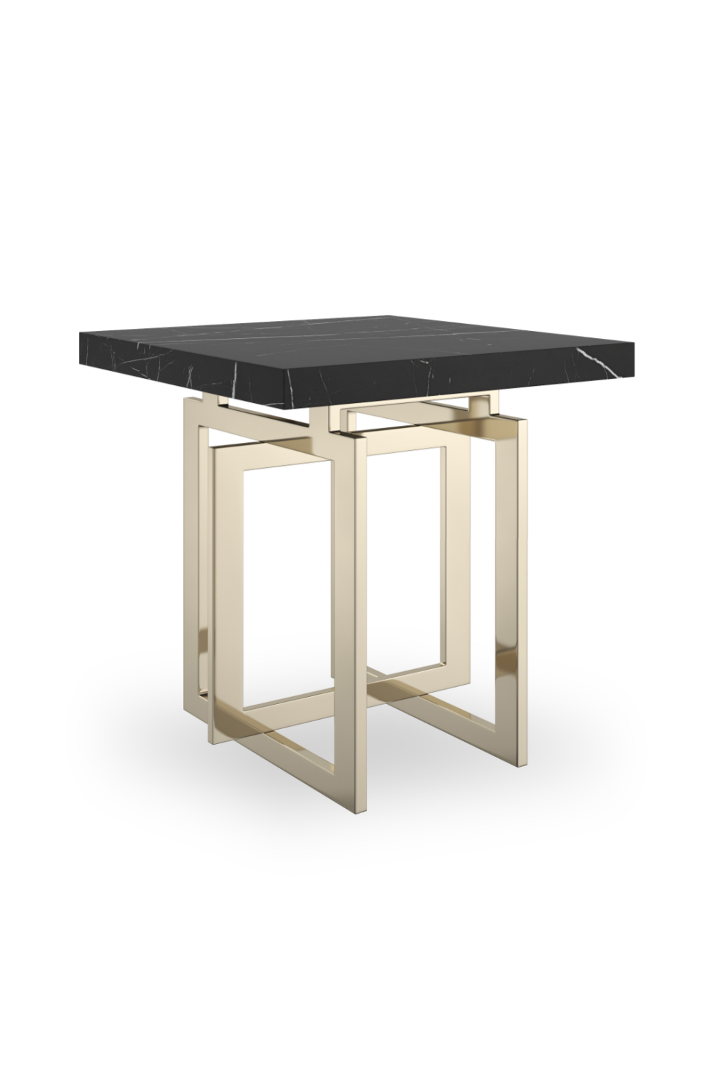   Black Marble Square Side Table | Oroa.com