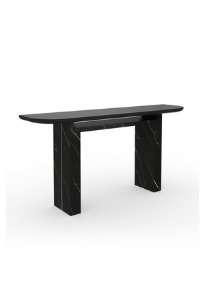   Black Stone Panel Console Table | Oroa.com