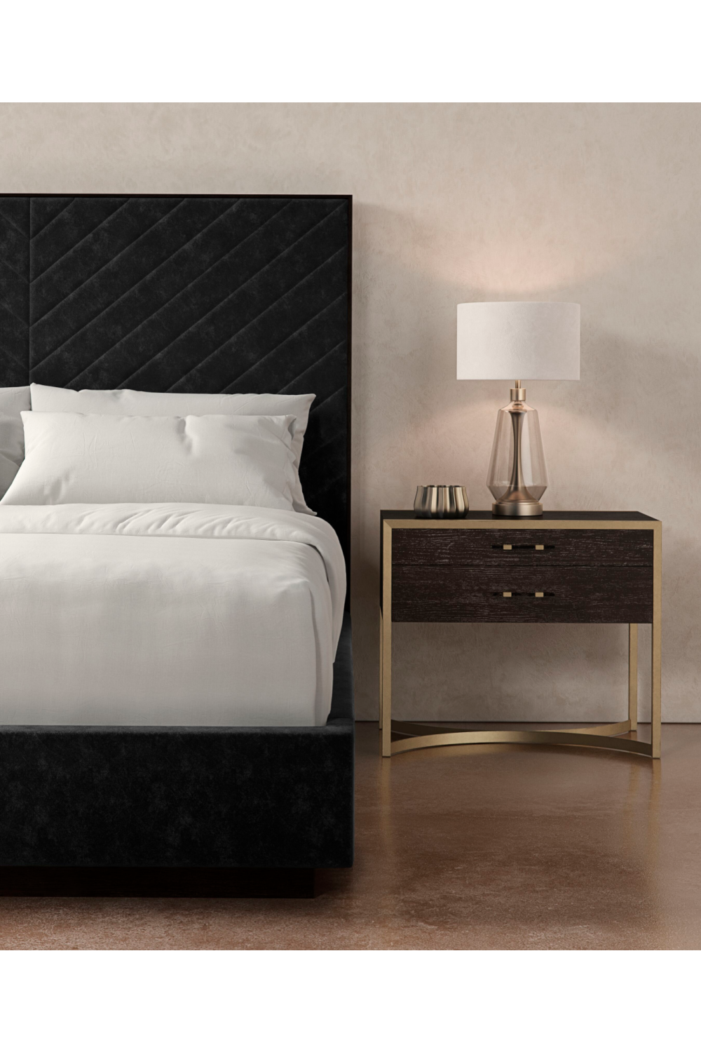   Black Channel-Tufted Bed | Oroa.com