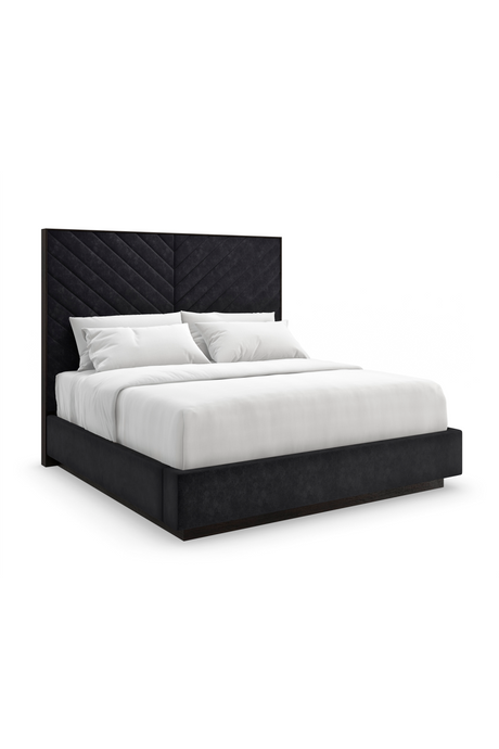   Black Channel-Tufted Bed | Oroa.com