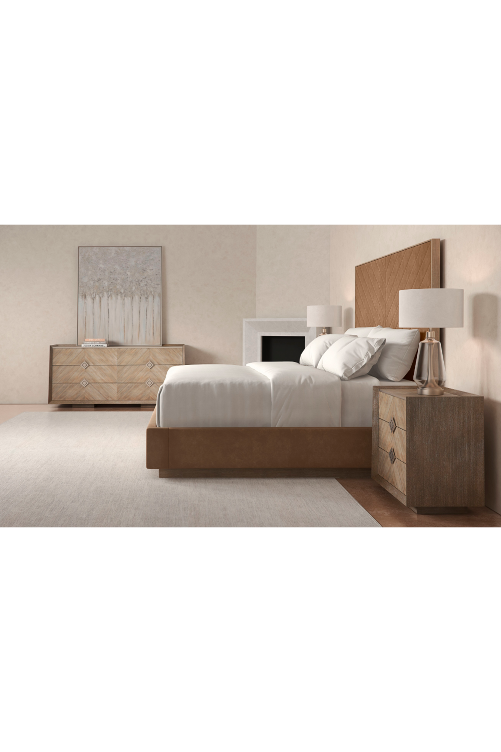   Brown Channel-Tufted Bed | Oroa.com