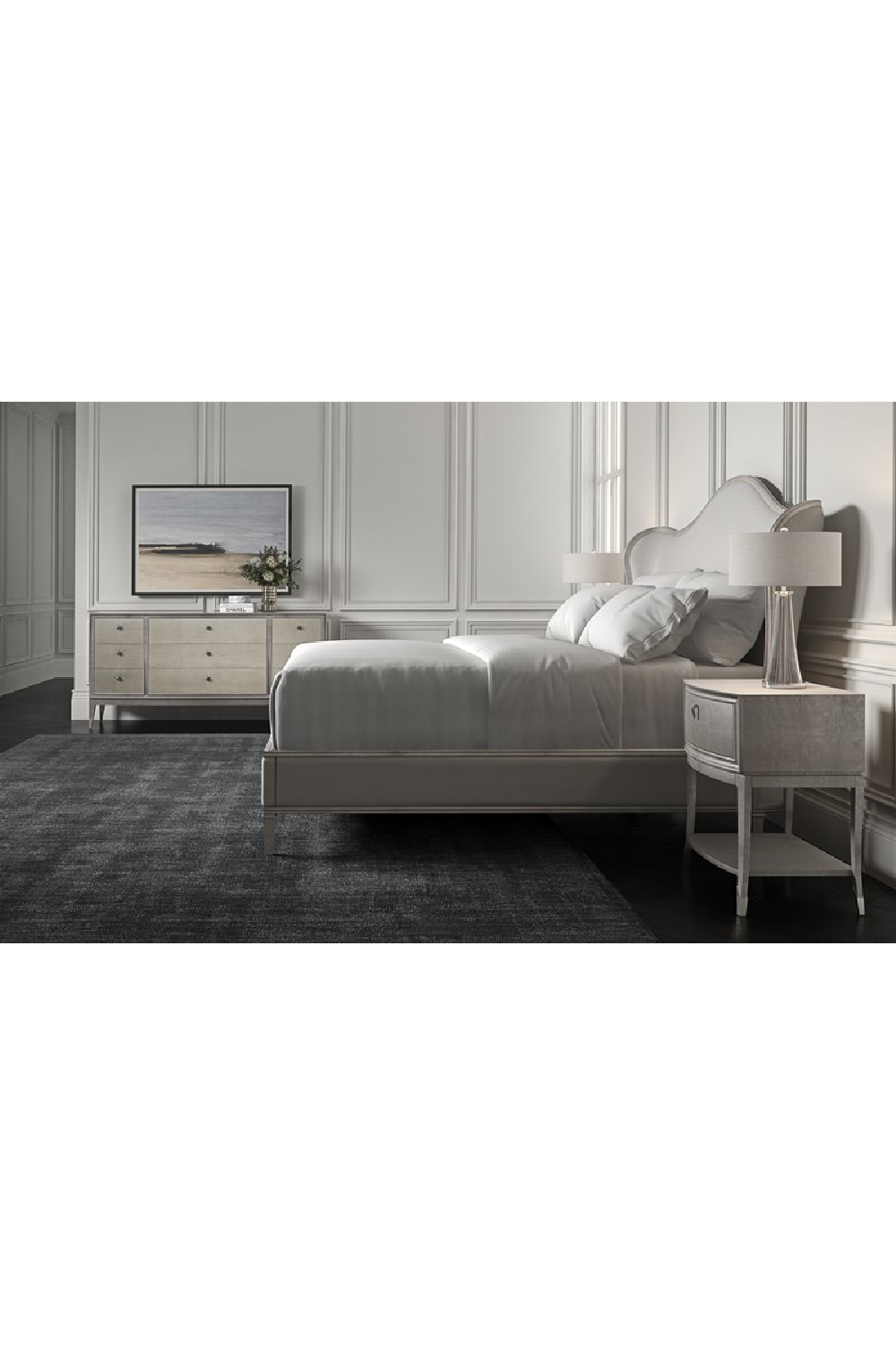   Camelback Upholstered King Bed | Oroa.com