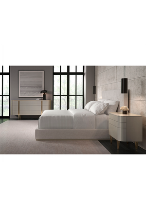   Cream Upholstered King Bed | Oroa.com