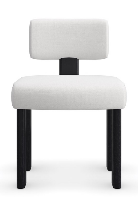   White Linen Modern Dining Chair | Oroa.com