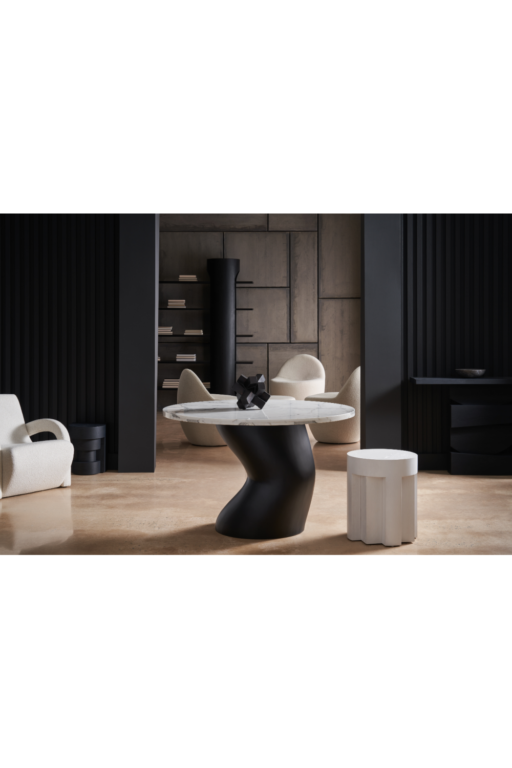   White Faceted Side Table | Oroa.com