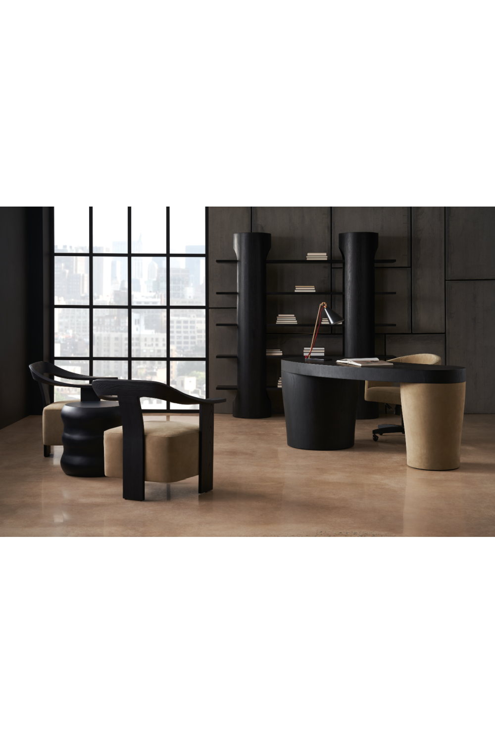   Suede Leg 3-Drawer Desk | Oroa.com