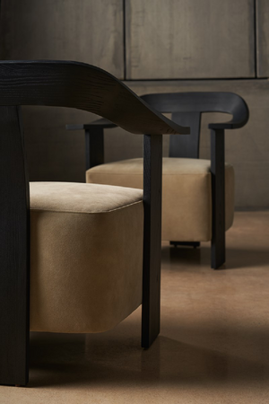   Brown Suede Seat Accent Chair | Oroa.com