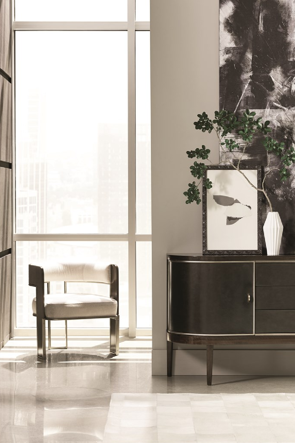  Dark Curved Sideboard | Oroa.com