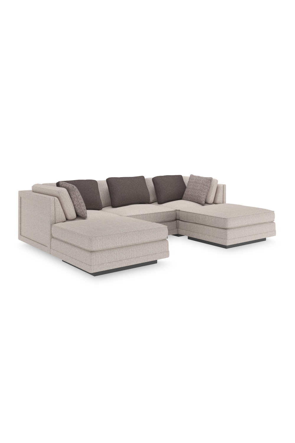   Beige Woven Ottoman | Oroa.com
