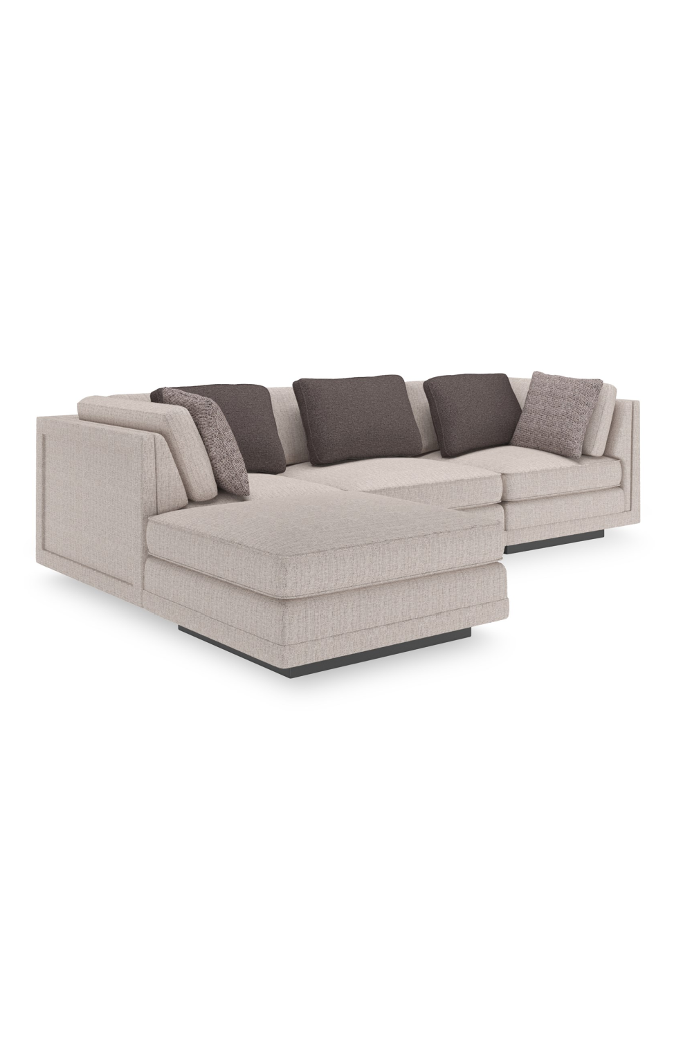   Beige Woven Ottoman | Oroa.com