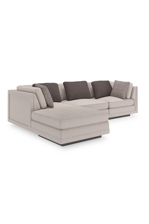   Beige Woven Ottoman | Oroa.com